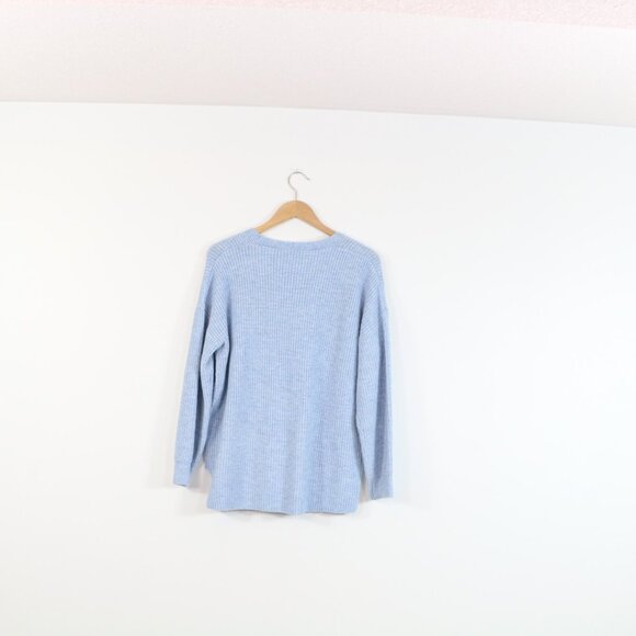 *Lyla + Luxe Baby Blue Ribbed V Neck Sweater - Picture 5 of 5